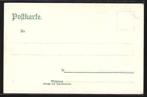 Lithographie Hamburg, Ortsansicht mit Lombardsbrücke und Kunsthalle