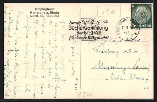 AK Karlsruhe a. Rhein, Kolpinghaus, Karlstrasse 115