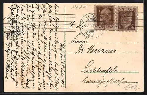 AK Hof / Bayern, Strasse an der Kgl. Bank