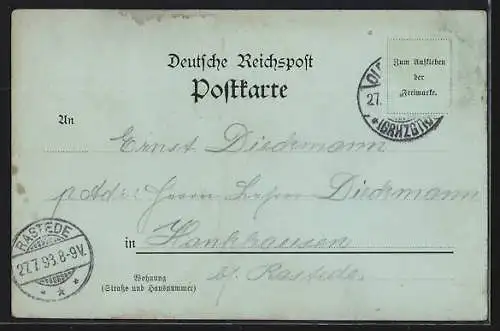 Mondschein-AK Oldenburg / O., Städtische Oberrealschule