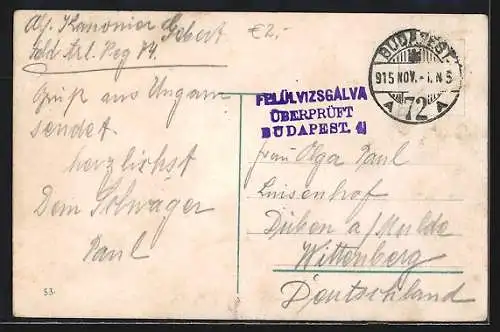 AK Budapest, Stadtwäldchen-Teich mit der Burg Vajdahunyad