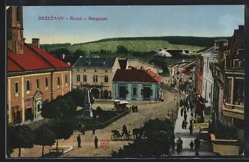 AK Brzezany, Ringplatz von oben gesehen