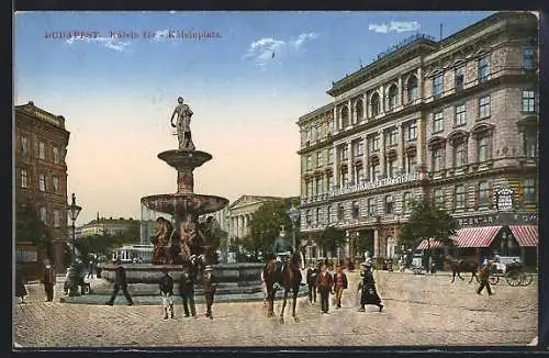 AK Budapest, Kavallerist am Kálvinplatz