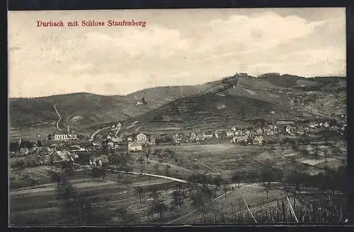 AK Durbach, Ortsansicht mit Schloss Staufenberg
