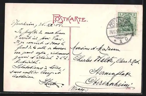 AK Pforzheim, Gasthaus Rathskeller, Gewölbe, Weintrauben