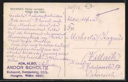 AK Budapest, Königl. ung. Oper im Sonnenschein