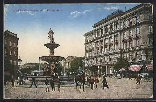 AK Budapest, Kavallerist am Kálvinplatz