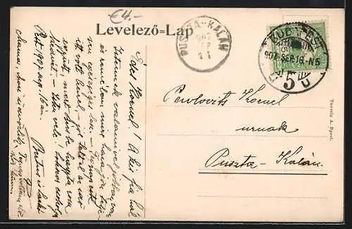 AK Budapest, Landwirtschaftliches Museum mit Ruderboot