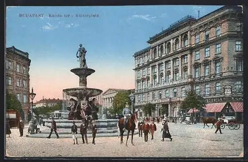 AK Budapest, Kavallerist am Kálvinplatz