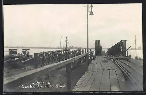 AK Semendria, Donau-Fähre, Rampe