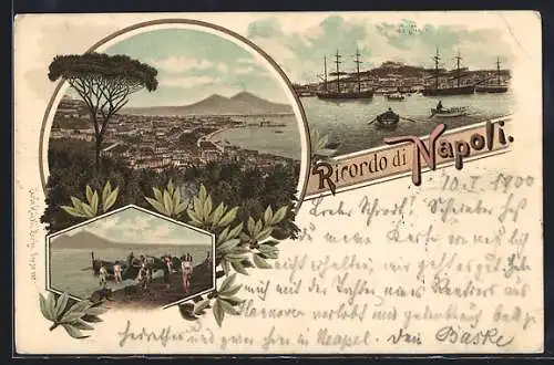 Lithographie Napoli, Panorama de Mare, Veduta generale