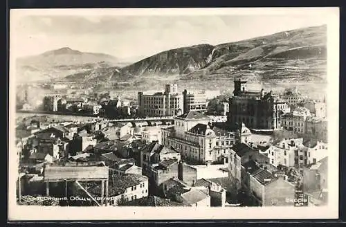 AK Skopie, Teilansicht mit Blick in die Berge