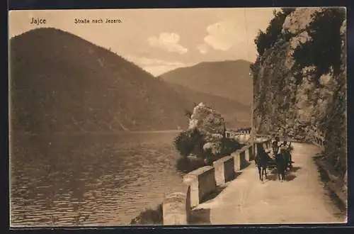 AK Jajce, Fuhrwerk auf der Strasse nach Jezero