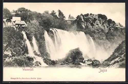AK Jajce, Blick auf den Wasserfall