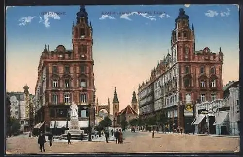 AK Budapest, Denkmal und Klotild Palais