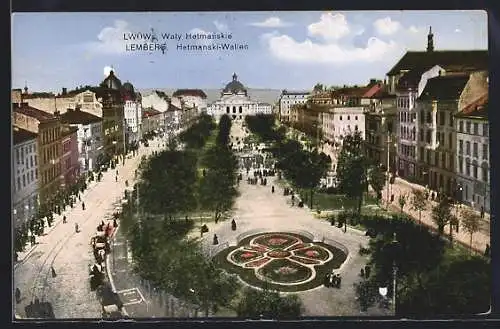 AK Lemberg, Hetmanski-Wall aus der Vogelschau