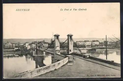 AK Neuville-sur-Saône, le pont et vue générale