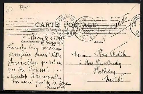 AK Clermont-Ferrand, le théâtre et la statue de Vercingétorix