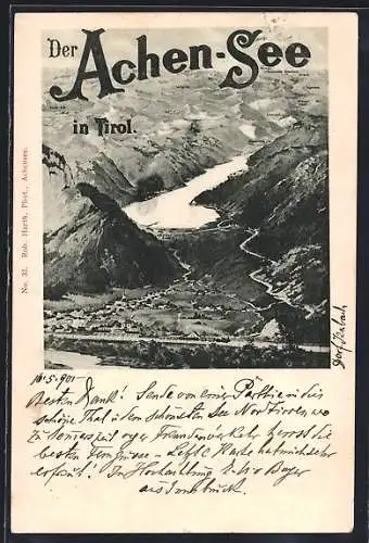 AK Jenbach, Ortsansicht mit Bahnhof, Panorama des Achensees
