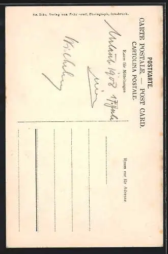 AK Hötting bei Innsbruck, Ortspartie mit Gebirgslandschaft