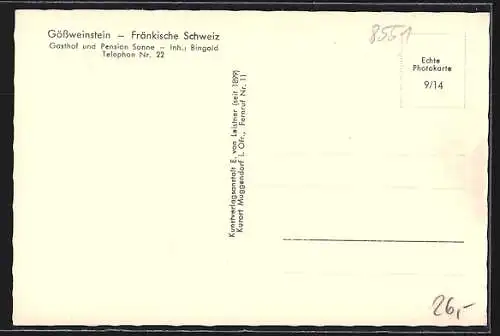 AK Gössweinstein, Gasthof und Pension Sonne