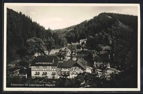 AK Falkenstein im Loquitzgrund, Ortsansicht aus der Vogelschau