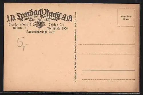 AK Berlin-Charlottenburg, Restaurant Weinhaus Trarbach, Kantstrasse 8