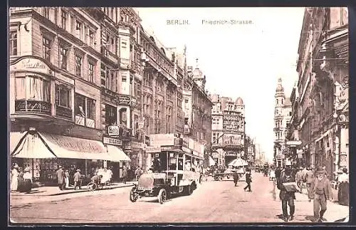 AK Berlin, Friedrich-Strasse mit Passagen Theater und Geschäften