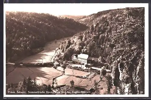 AK Doos / Fränk. Schweiz, Blick vom Sieghardtsfelsen