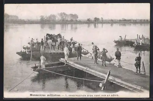 AK Manouevres militaires, Construction d`un Pont par le Génie
