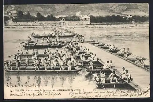 AK Vienne, Manouevres de Pontage par les Régiments du Génie