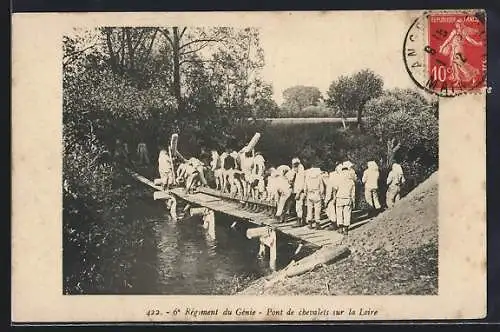 AK 6. Régiment du Génie, Pont de chevalets sur la Loire