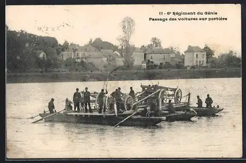 AK 6. Régiment du Génie, Passage des voitures sur portière