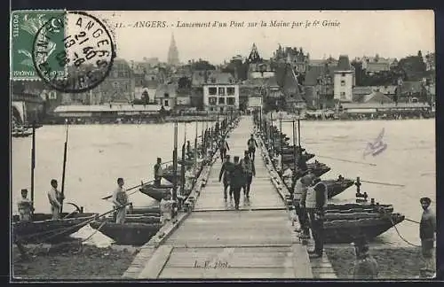 AK Angers, Lancement d`un Pont sur la Maine par le 6. Génie