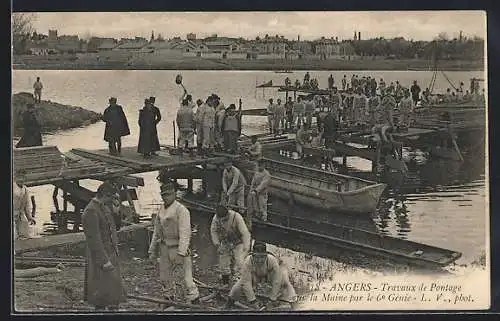 AK Angers, Travaux de Pontage sur la Maine par le 6. Génie