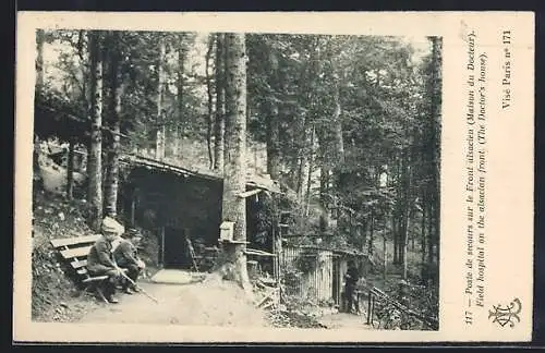 AK Poste de secours sur le Front alsacien