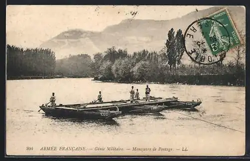 AK Armée Francais, Génie Militaire, Manoeuvre de Pontage