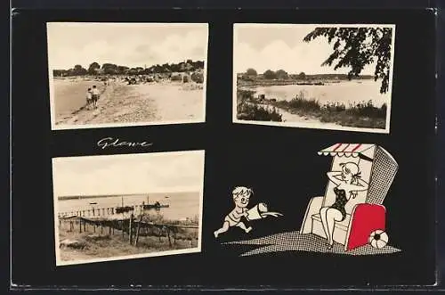 AK Glowe / Rügen, Strandleben