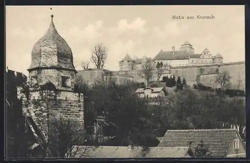 AK Kronach / Bayern, Blick auf die Burg