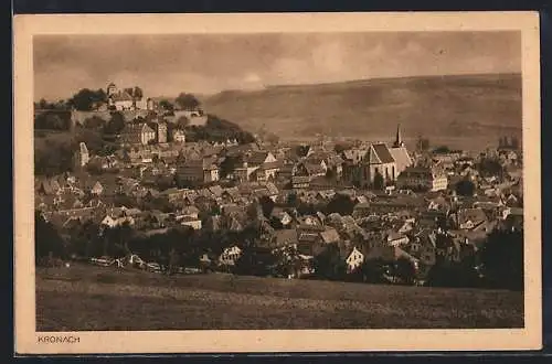 AK Kronach / Bayern, Ortsansicht mit Kirche
