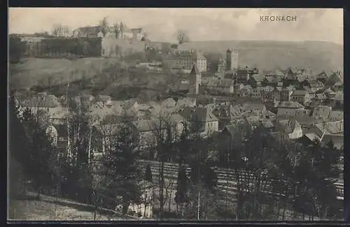 AK Kronach / Bayern, Teilansicht mit Burg