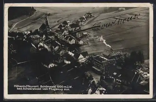 AK Schönwald / Schwarzwald, Fliegeransicht