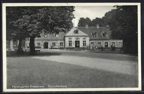 AK Nymphenburg, Restaurant Hirschgarten-Restaurant mit Vorplatz