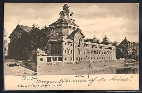 AK München, Blick auf das Volksbad