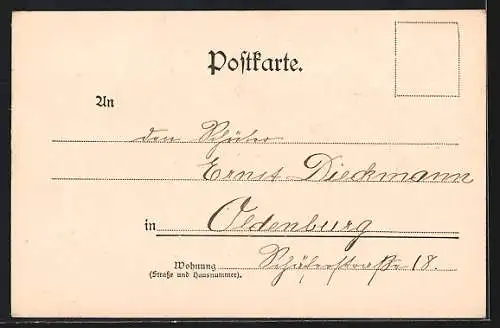 AK Oldenburg / O., Cäcilienplatz mit Passanten