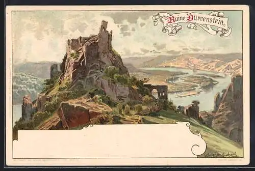 Künstler-AK Ludwig Hans Fischer: Dürrenstein, Ruine