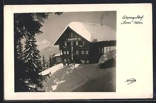 AK Schwaz, Der Alpengasthof Loas im Schnee