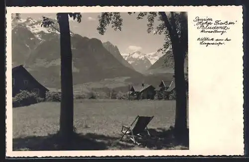 AK Bludenz /Vorarlberg, Pension Hoher Frassen, Kurblick von der Liegewiese