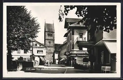 AK Zell am See, Partie in er Bahnhofstrasse