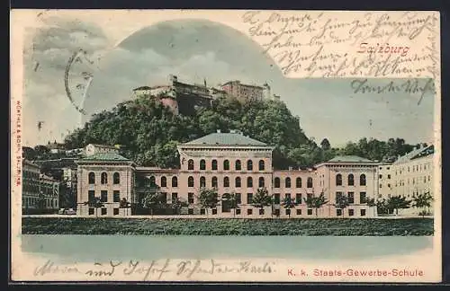 AK Salzburg, K. k. Staats-Gewerbe-Schule